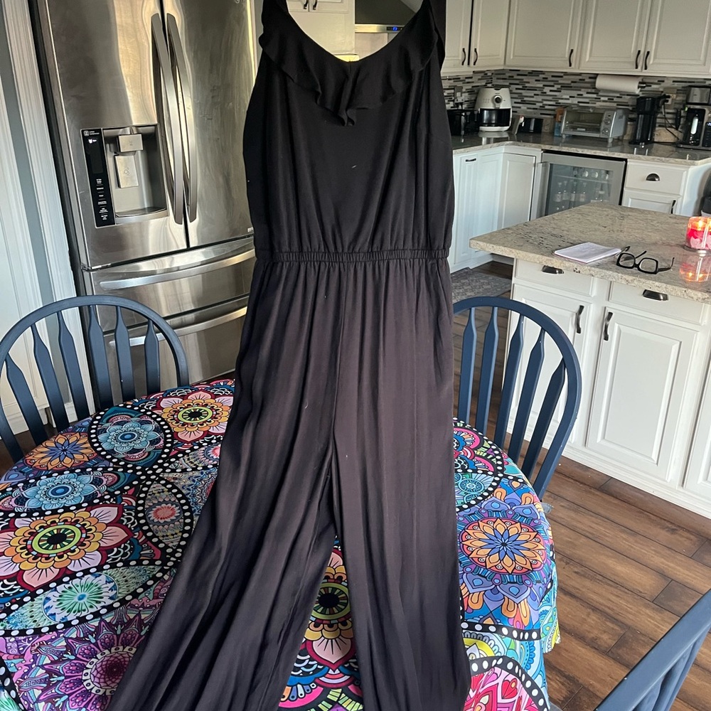 LOFT Black Sleeveless Jumpsuit